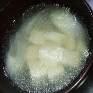 白ネギと豆腐のスープ